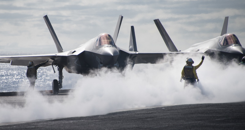 US Navy F-35Cs on USS CARL VINSON