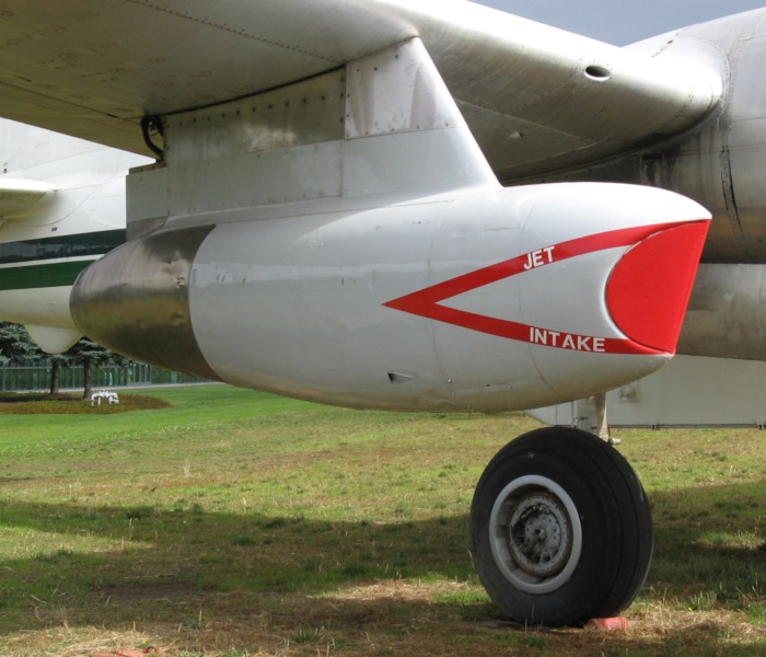 J34 jet engine nacelle on P2V-5F